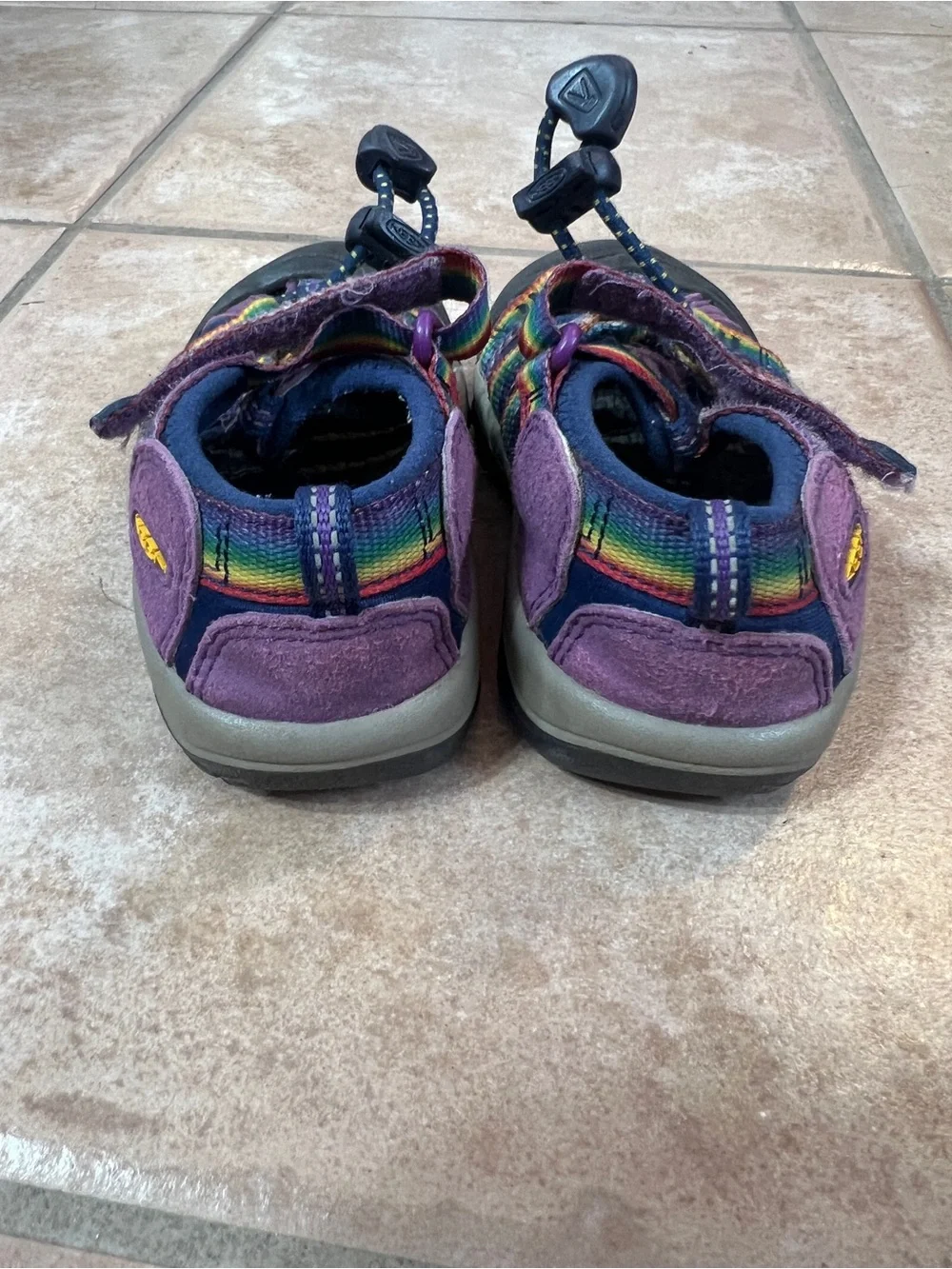 Size 8 rainbow KEEN water shoes sandals hiking toddler